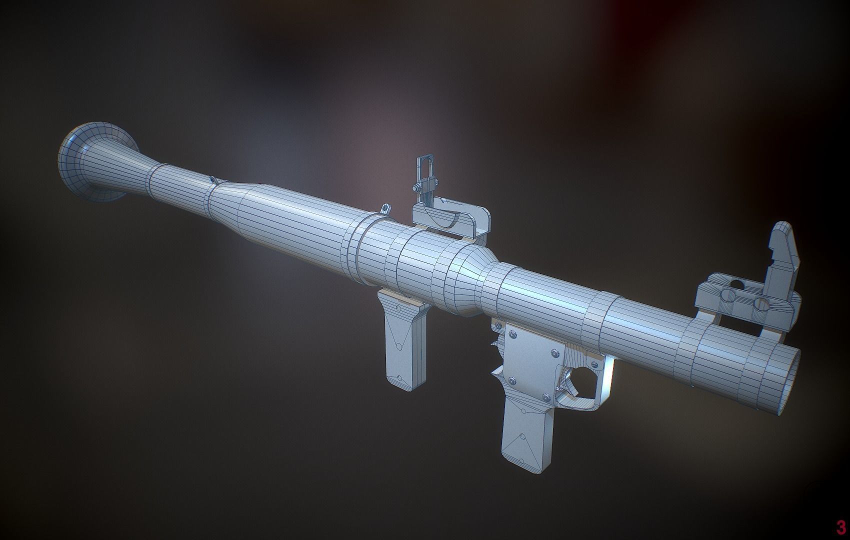 Operator and Weapons Low-poly 3D model_38