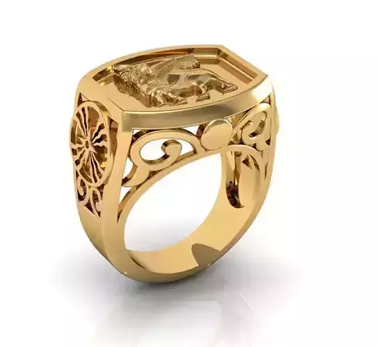  Assyrian lion men ring 