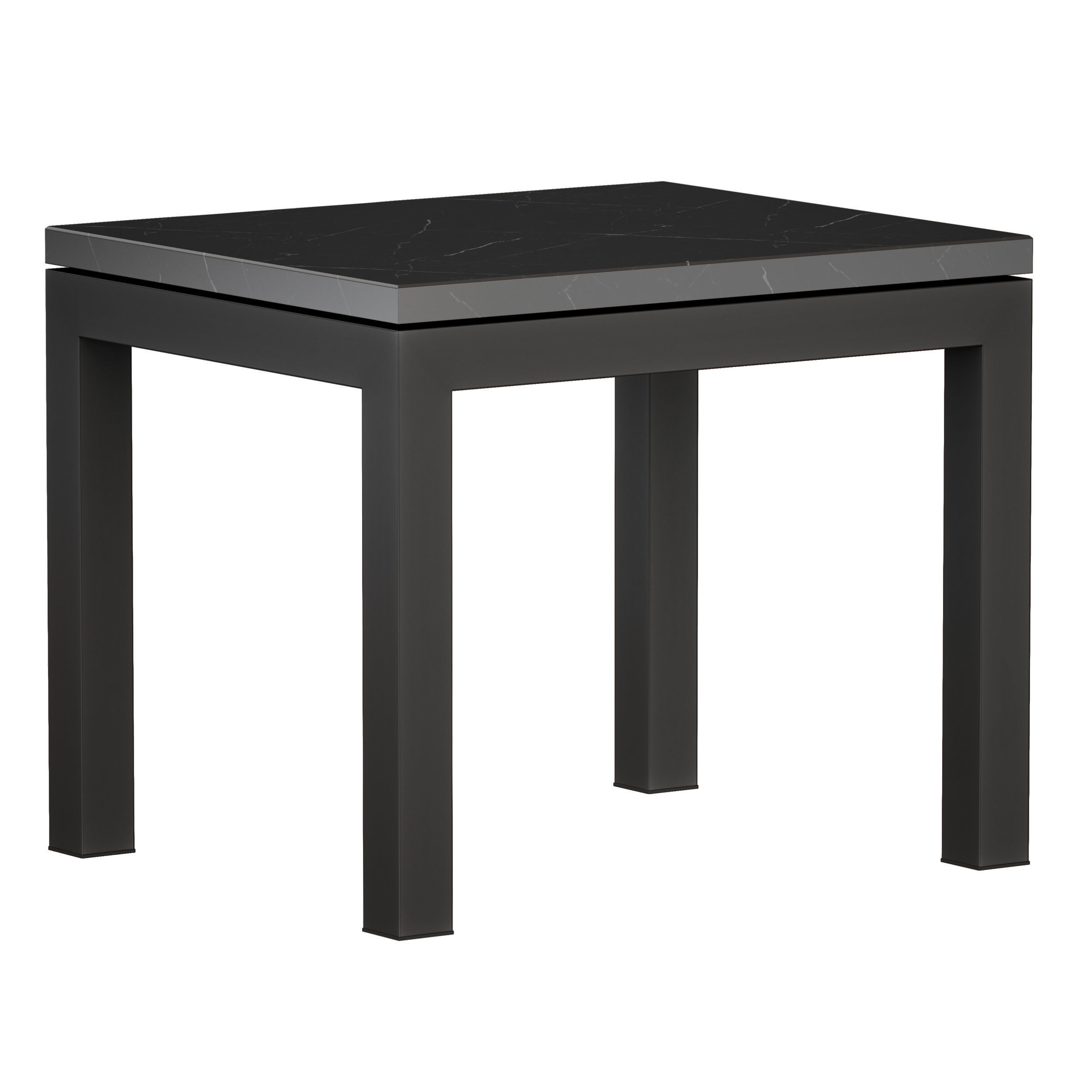 Parsons Black Marble Top Dark Steel Base End Table 3D model_6