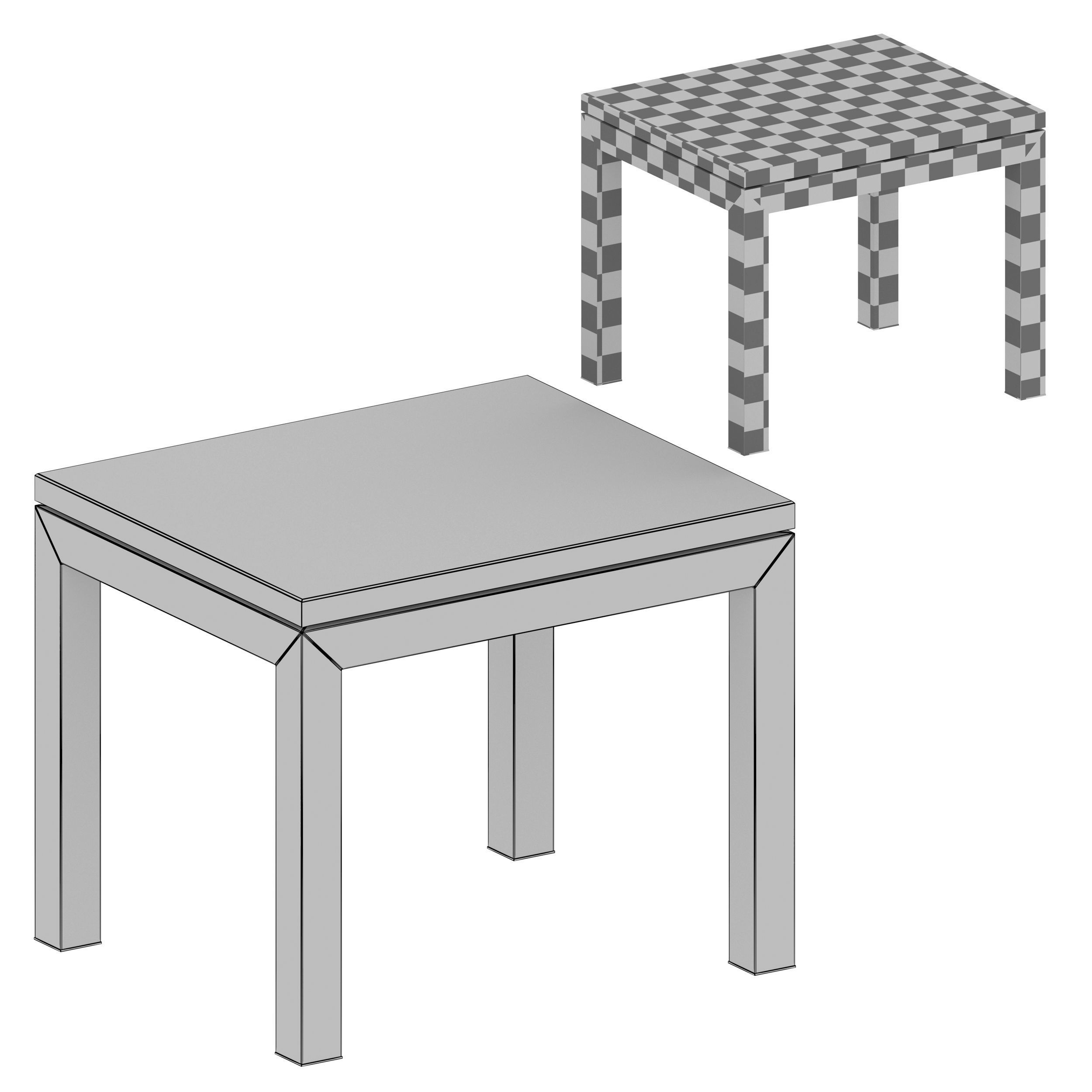 Parsons Black Marble Top Dark Steel Base End Table 3D model_8