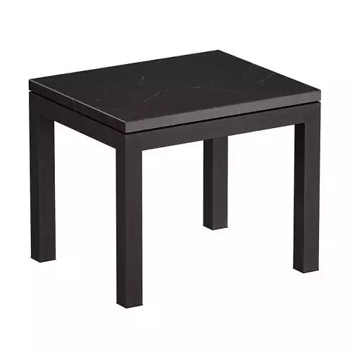 Parsons Black Marble Top Dark Steel Base End Table