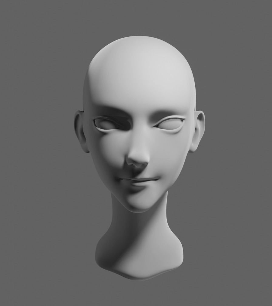 Stylized head 2 3D model_2