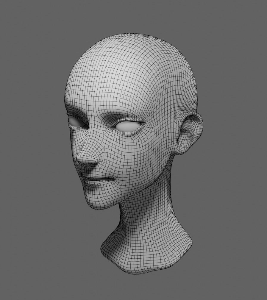 Stylized head 2 3D model_1