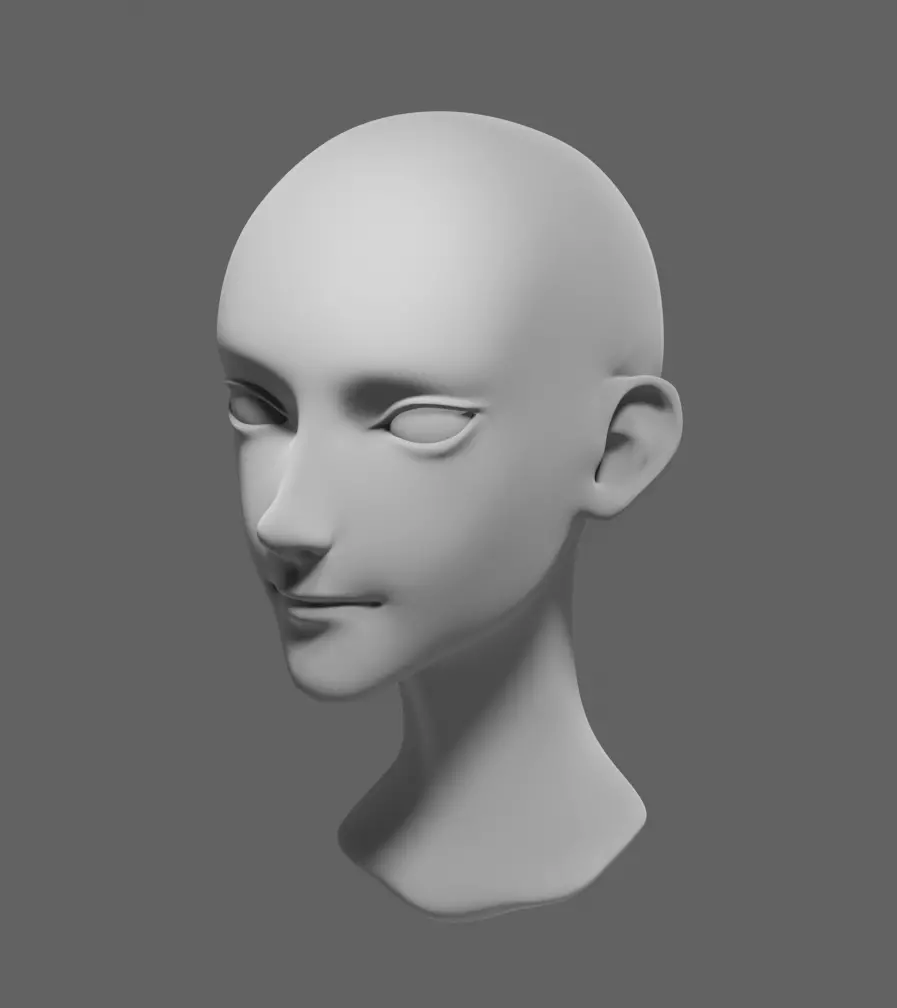 Stylized head 2 3D model_0