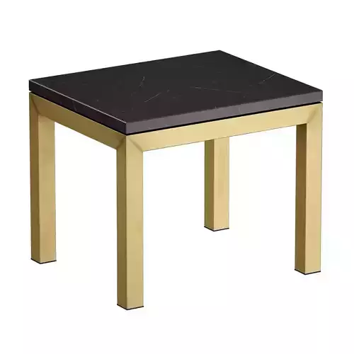 Parsons Black Marble Top Brass Base End Table Crate and Barrel