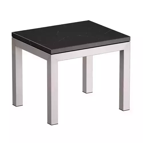 Parsons Black Marble Top Stainless Steel Base End Table