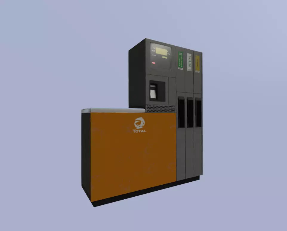 Pompe essence TOTAL Low-poly 3D model_0