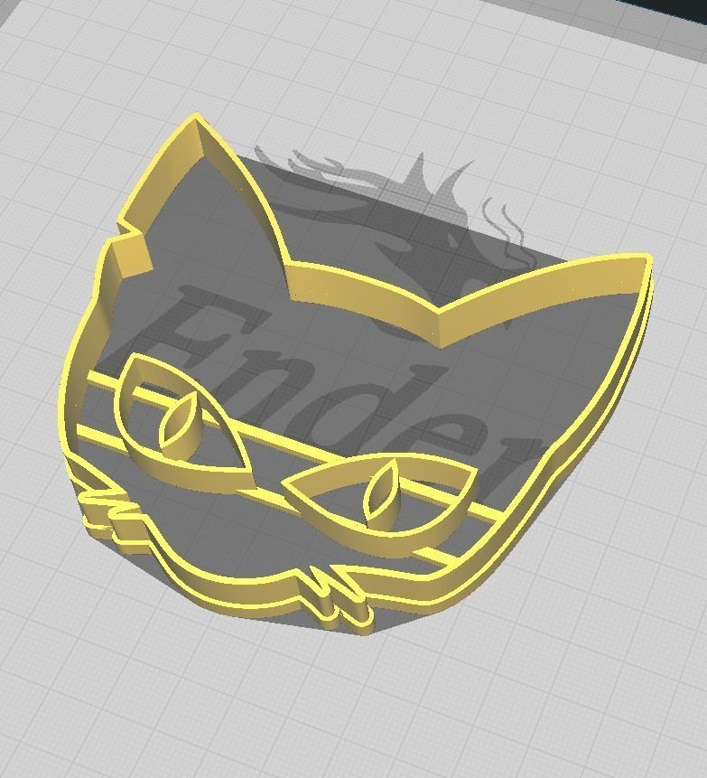 HALLOWEEN BLACK CAT COOKIE AND FONDANT CUTTER WITH Embosser 3D print model_1