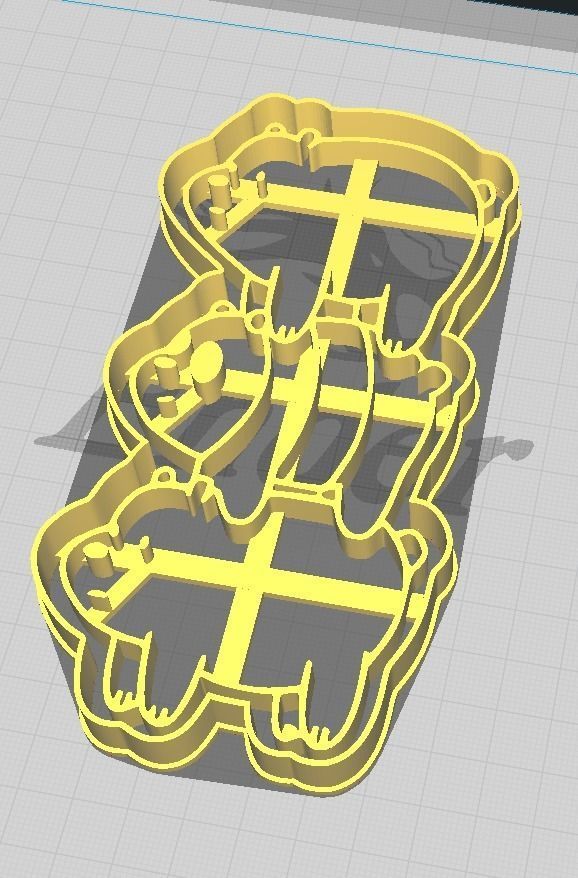 WE BARE BEARS COOKIE AND FONDANT CUTTER WITH MARKER 3D print model_1