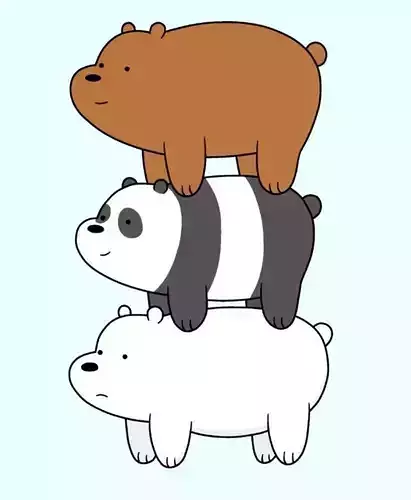 WE BARE BEARS COOKIE AND FONDANT CUTTER WITH MARKER 3D print model