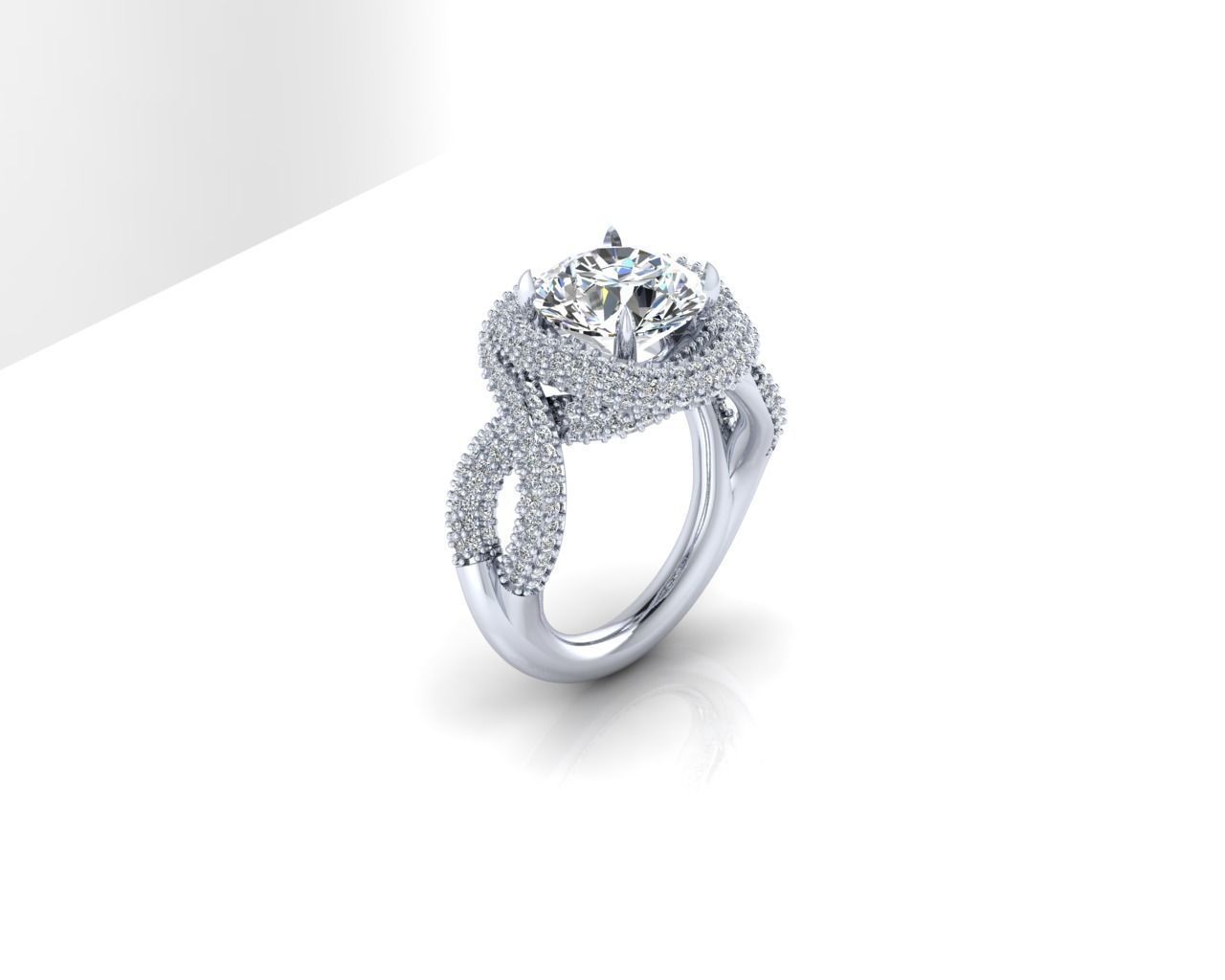 diamond ring 3D print model_1