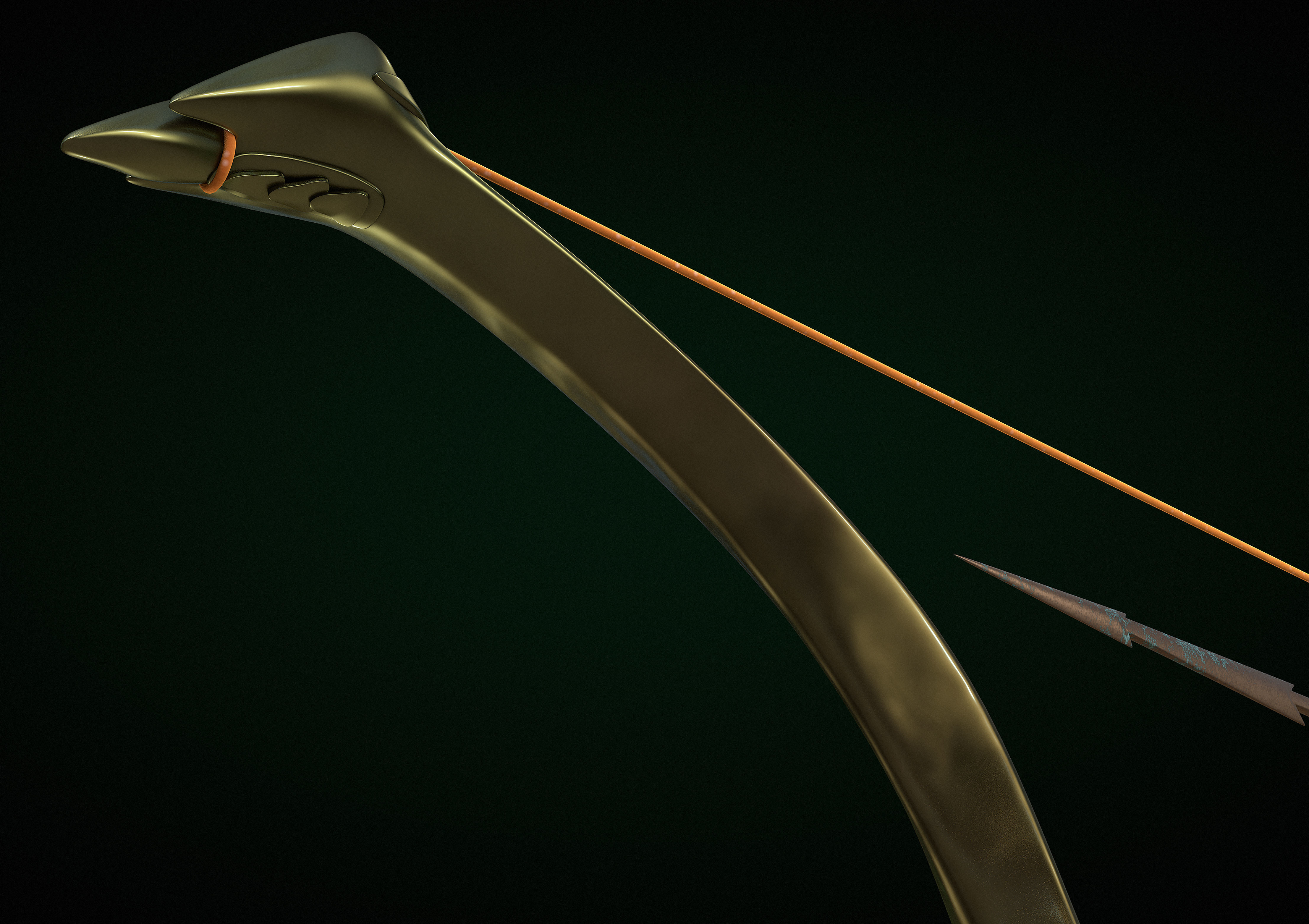 hobbit bow Low-poly 3D model_4