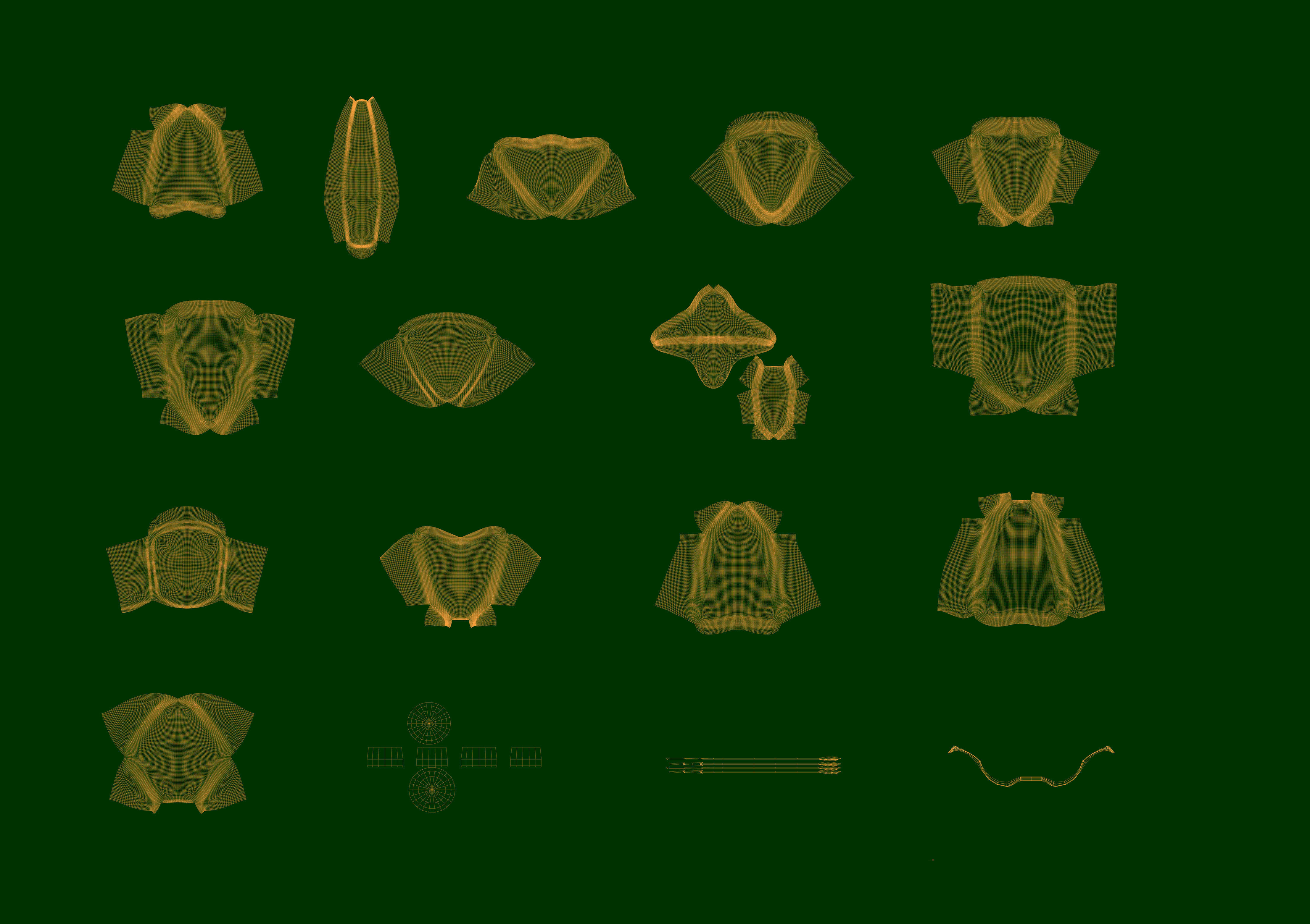 hobbit bow Low-poly 3D model_11