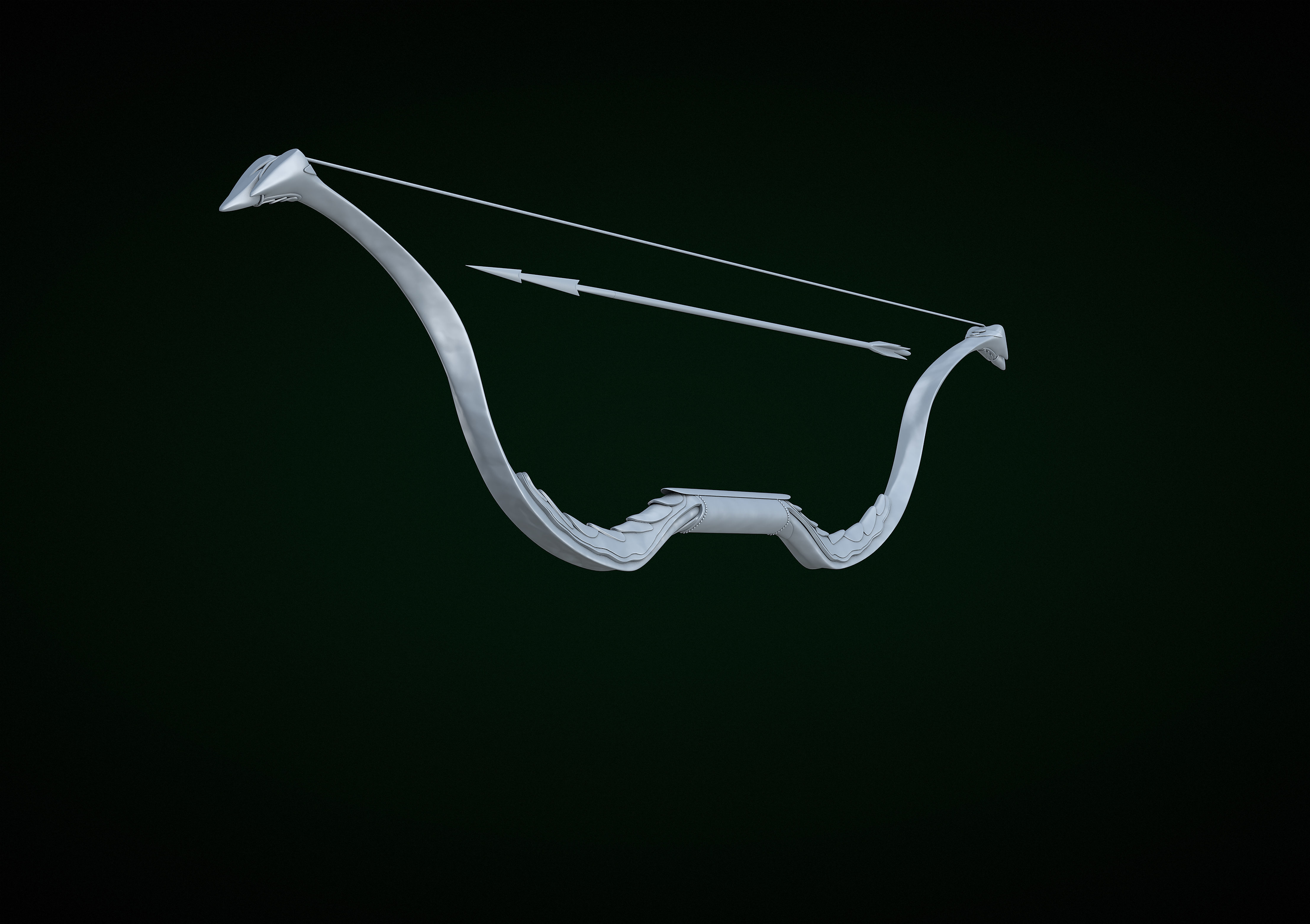 hobbit bow Low-poly 3D model_7