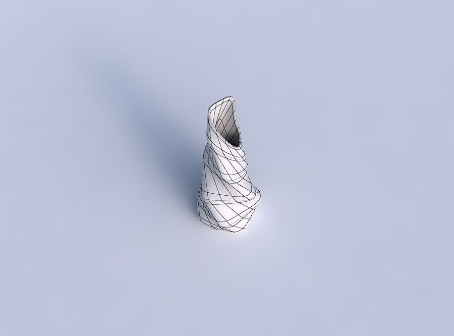 Vase top bent rectangle with horizontal sections 3D print model_6