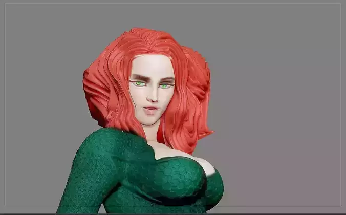 MERA AQUAMAN DC PRINTABLE STATUE  3D print model