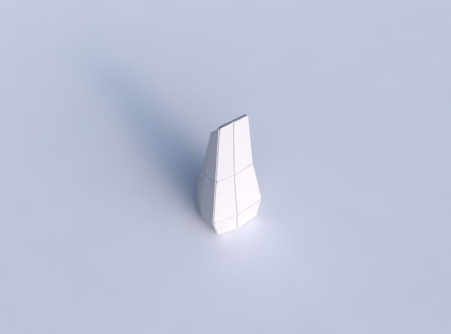 Vase top bent rectangle with huge plates 3D print model_1