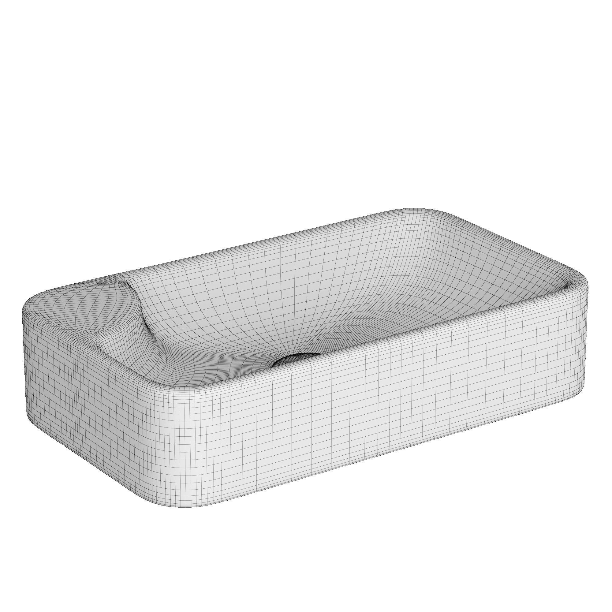 Table Top Basin in Rectangle shape 3D model Modeled in 3ds max 3D model_6