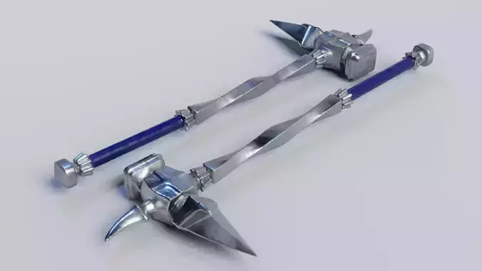 Warpick pair of metal swords with blades