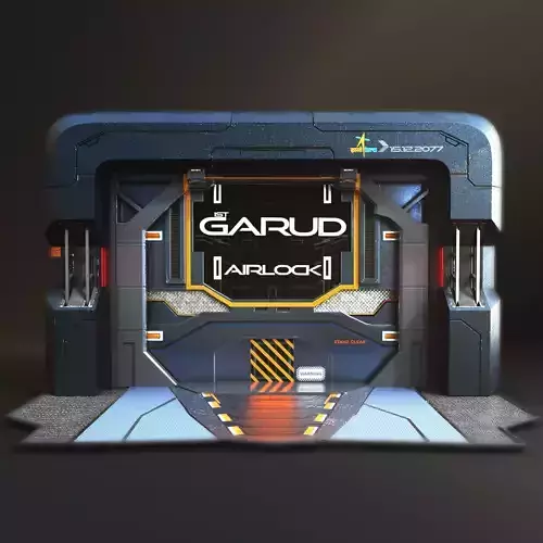 Sci-fi Airlock Gate Low-poly 3D model Sci-fi Airlock Gate Low-poly 3D model