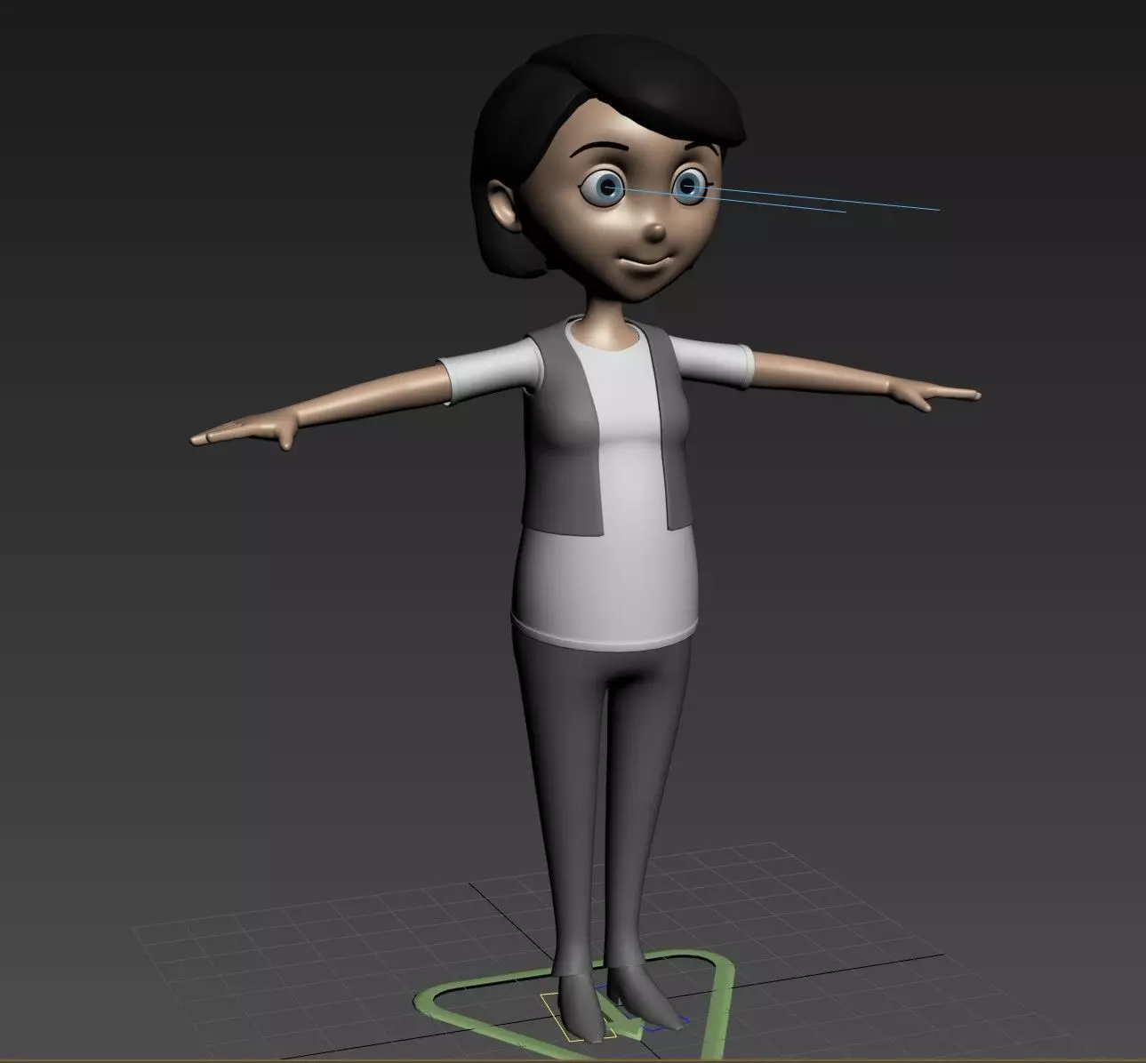 Cartoon Woman - Rigged 3D model