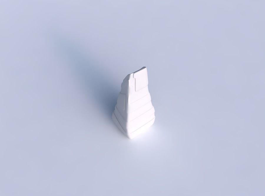 Vase top bent rectangle with smooth ribbons 3D print model_1