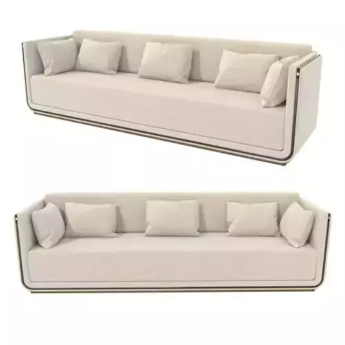 Custom made beige sofa 3D model