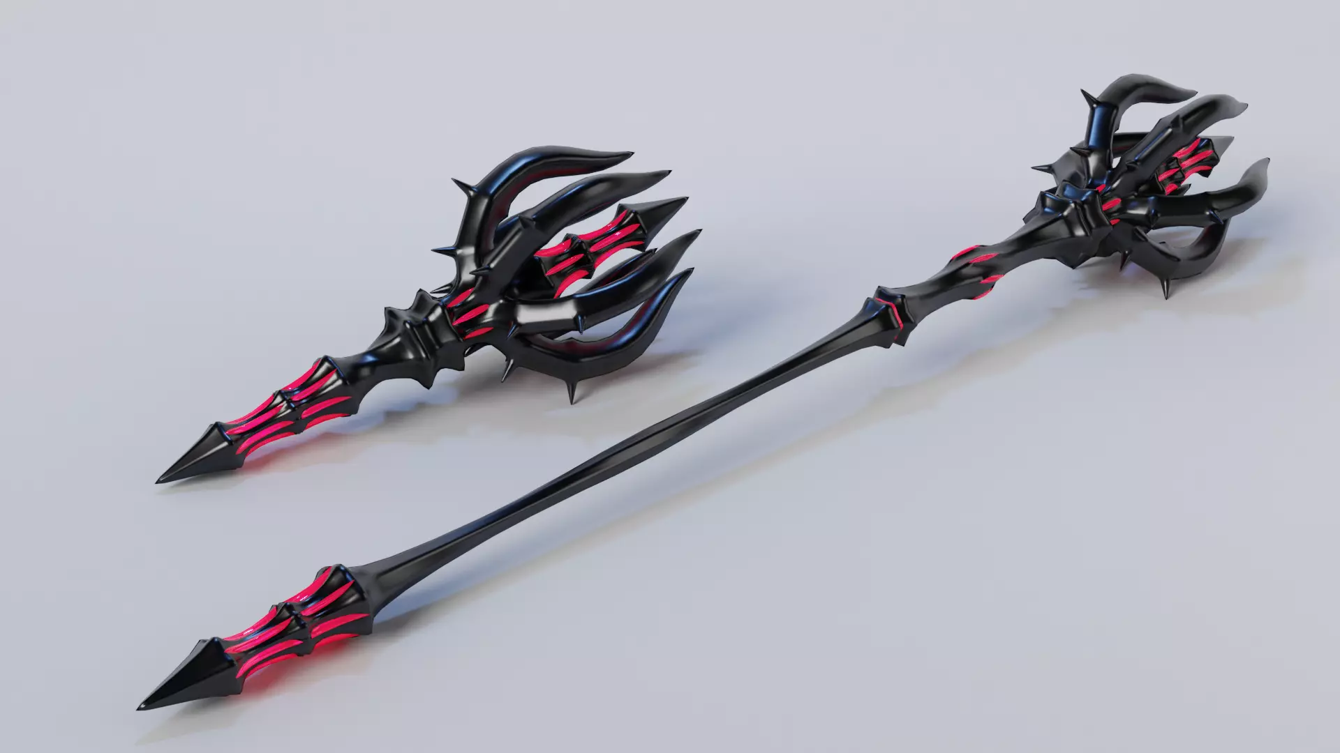 Magic Staff and Artifact Low-poly 3D model_0