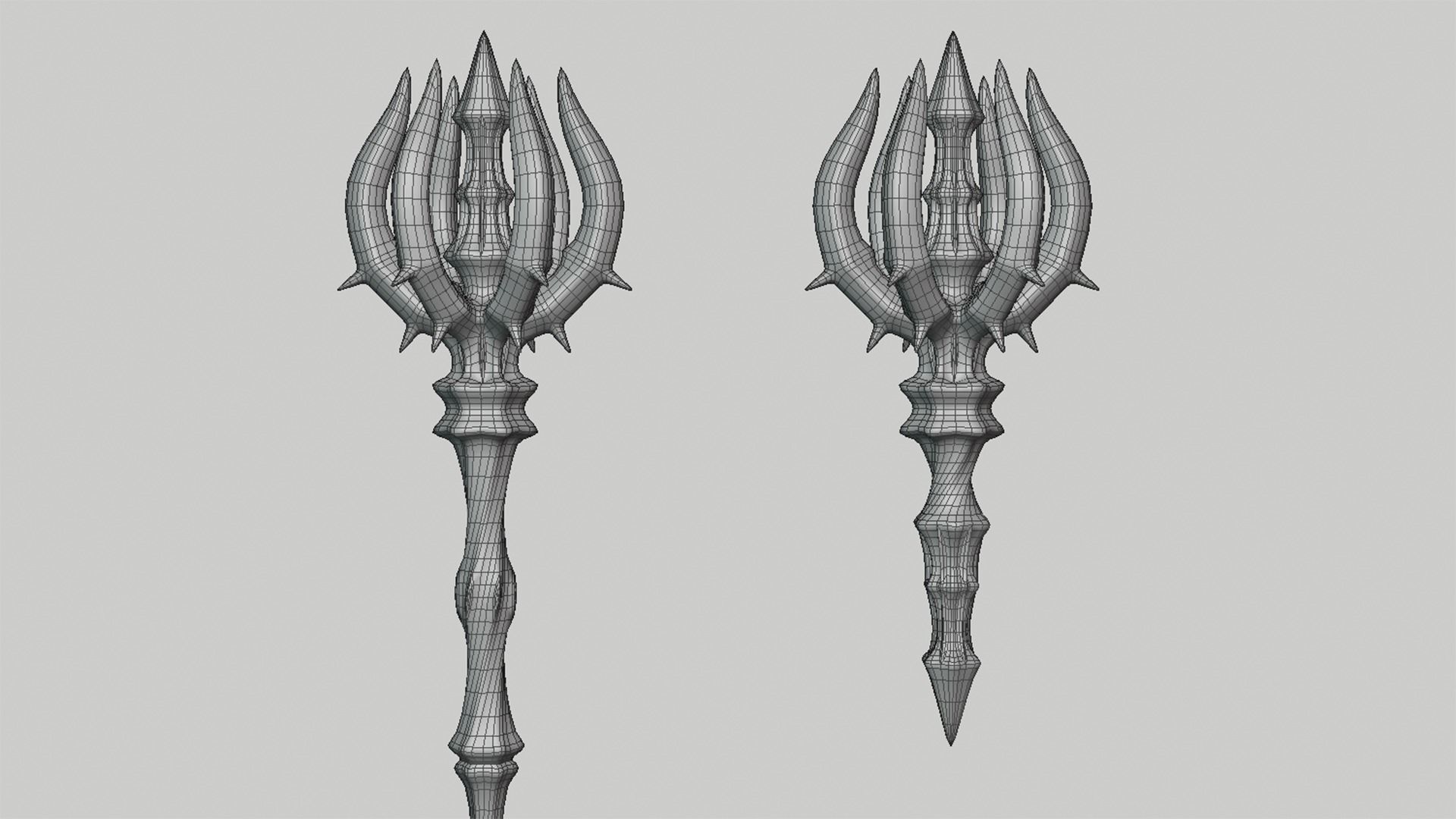 Magic Staff and Artifact Low-poly 3D model_5