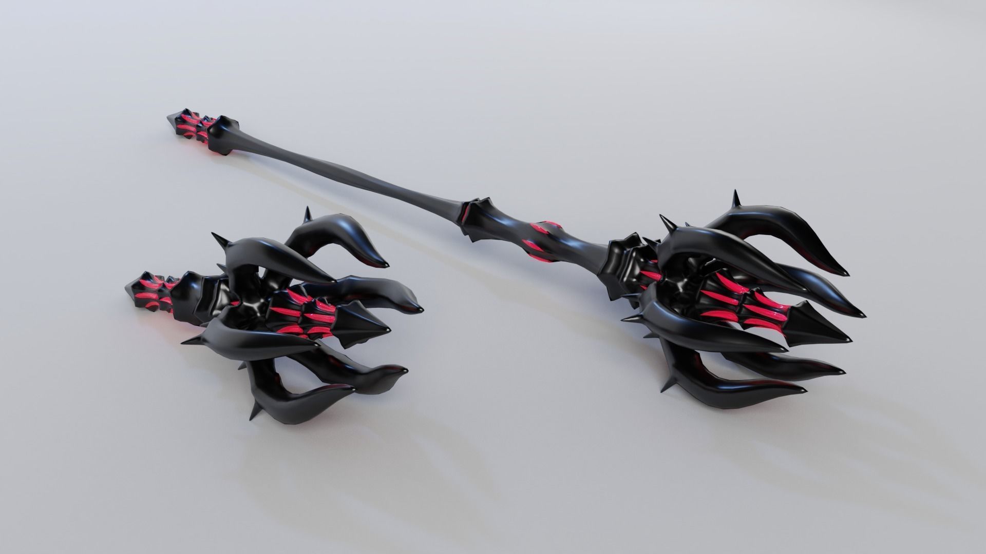 Magic Staff and Artifact Low-poly 3D model_2