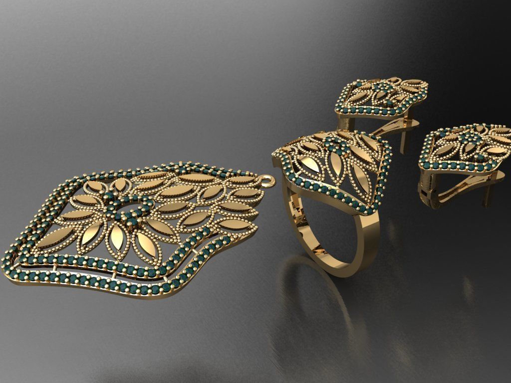 Z59- Diamond set 3D print model_5