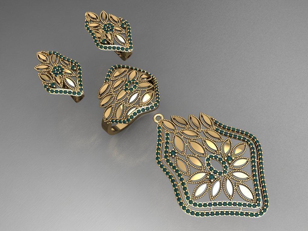 Z59- Diamond set 3D print model_1