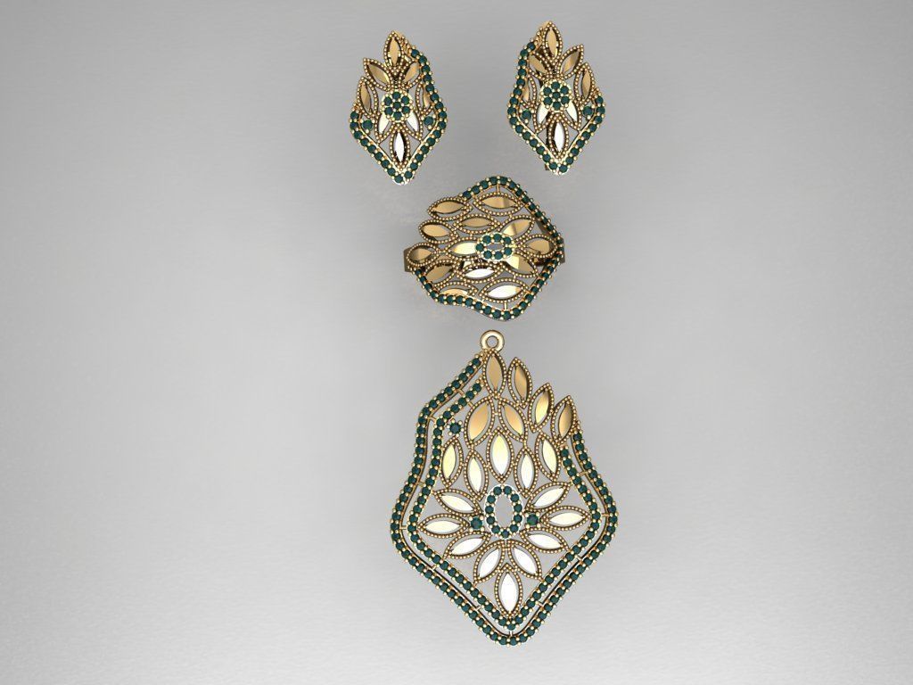 Z59- Diamond set 3D print model_2