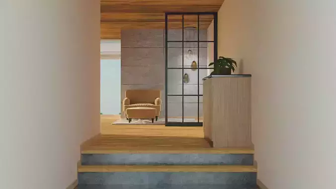 Living Room Interior Scene Free 3D model