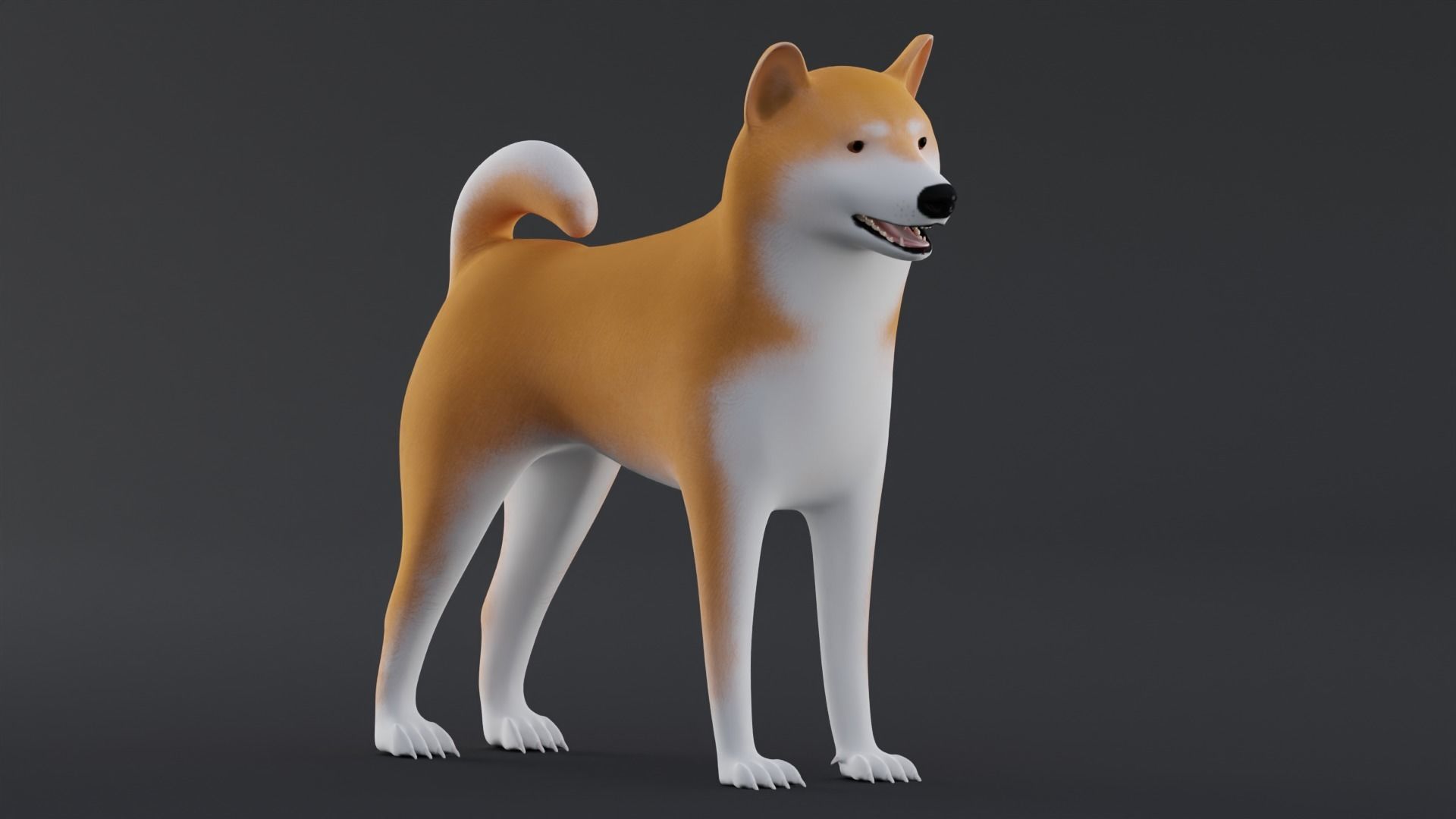 Dog Shiba Inu Low Poly Model Game AR VR Low-poly 3D model_2