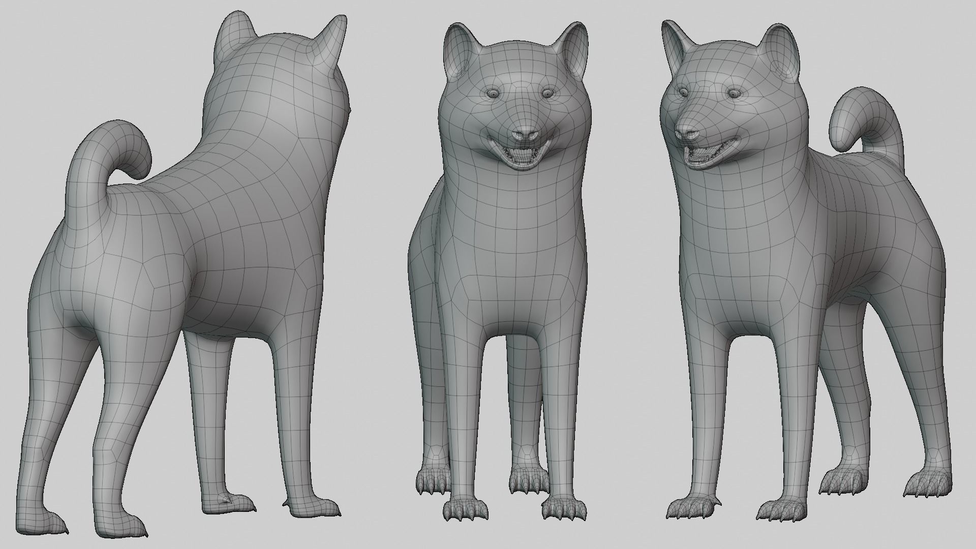 Dog Shiba Inu Low Poly Model Game AR VR Low-poly 3D model_9