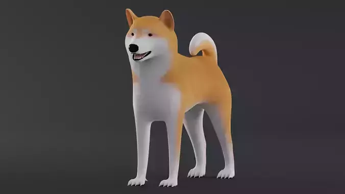 Dog Shiba Inu Low Poly Model Game AR VR