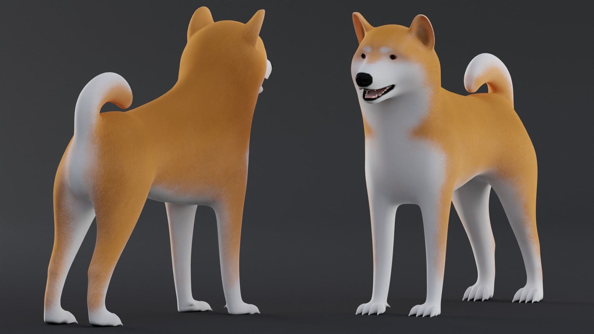 Dog Shiba Inu Low Poly Model Game AR VR Low-poly 3D model_5