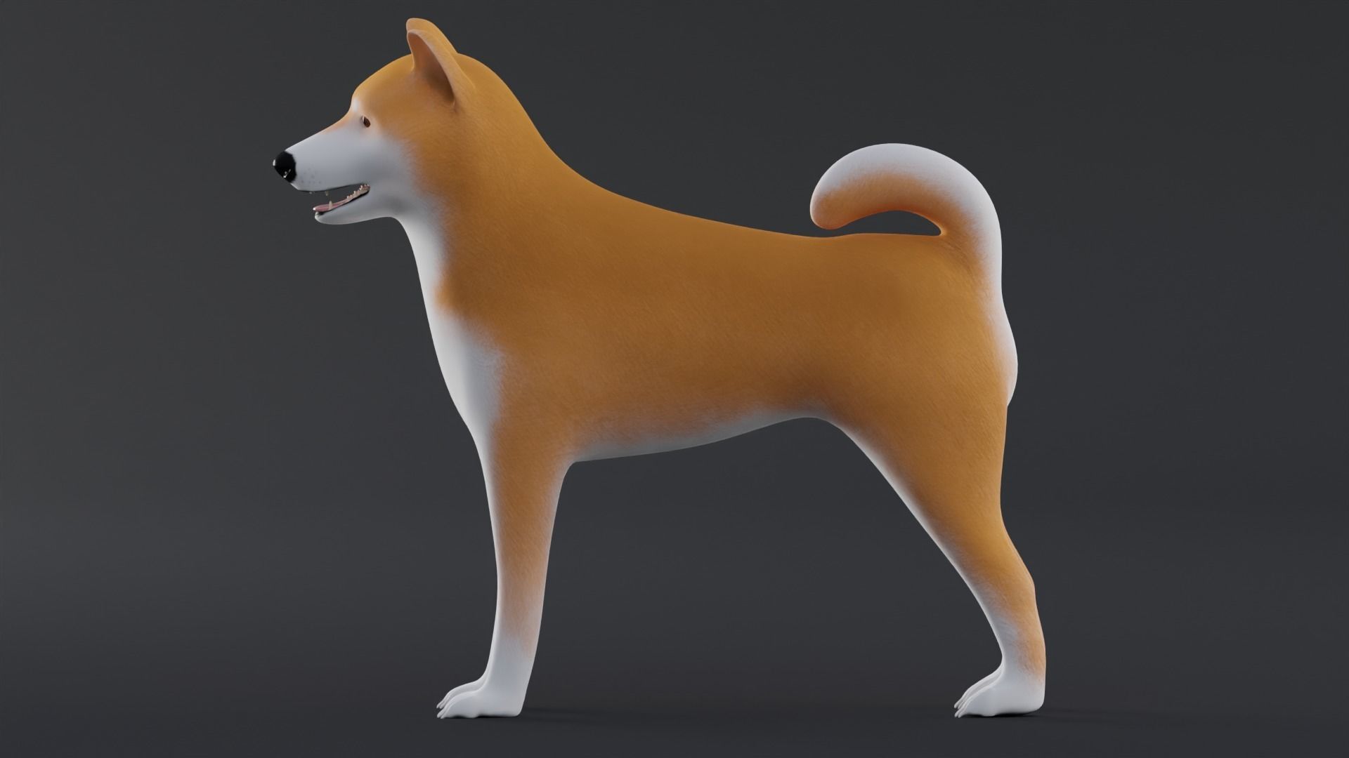 Dog Shiba Inu Low Poly Model Game AR VR Low-poly 3D model_4