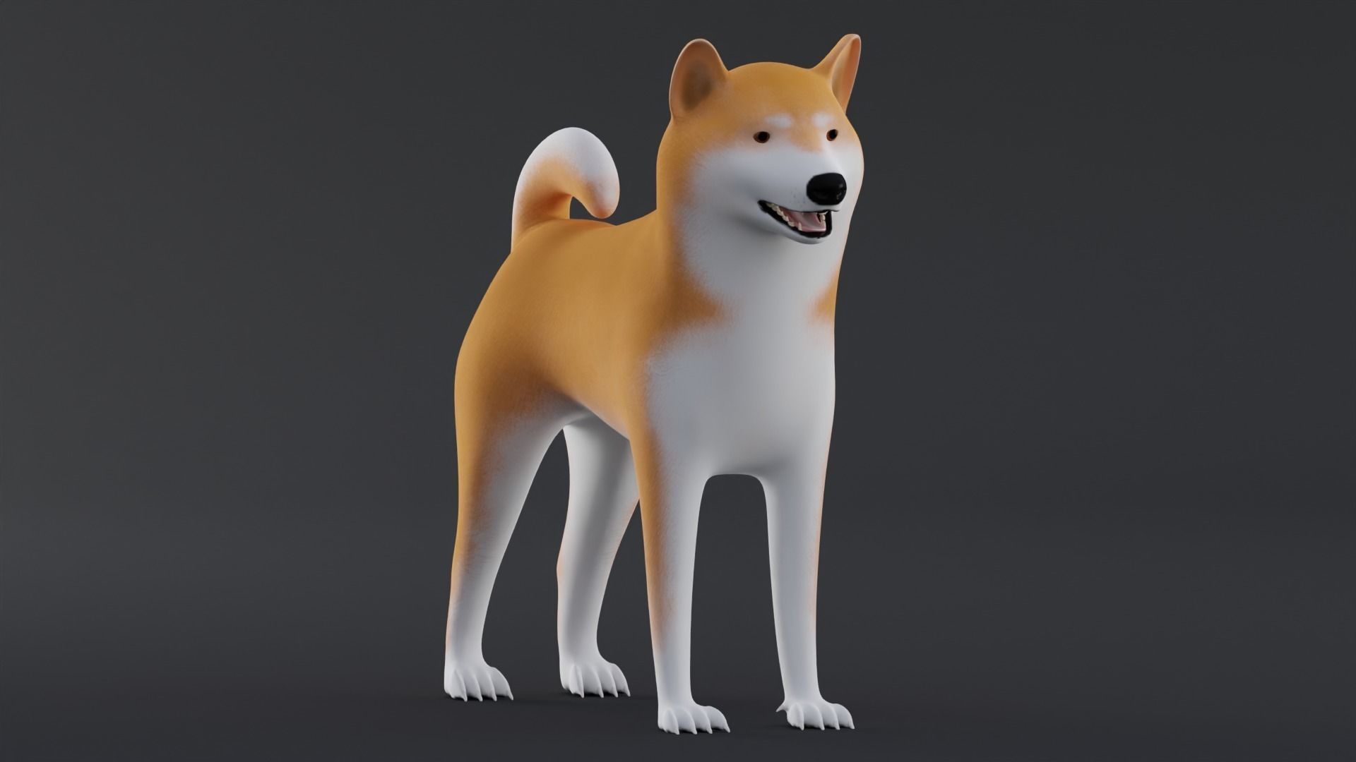 Dog Shiba Inu Low Poly Model Game AR VR Low-poly 3D model_1