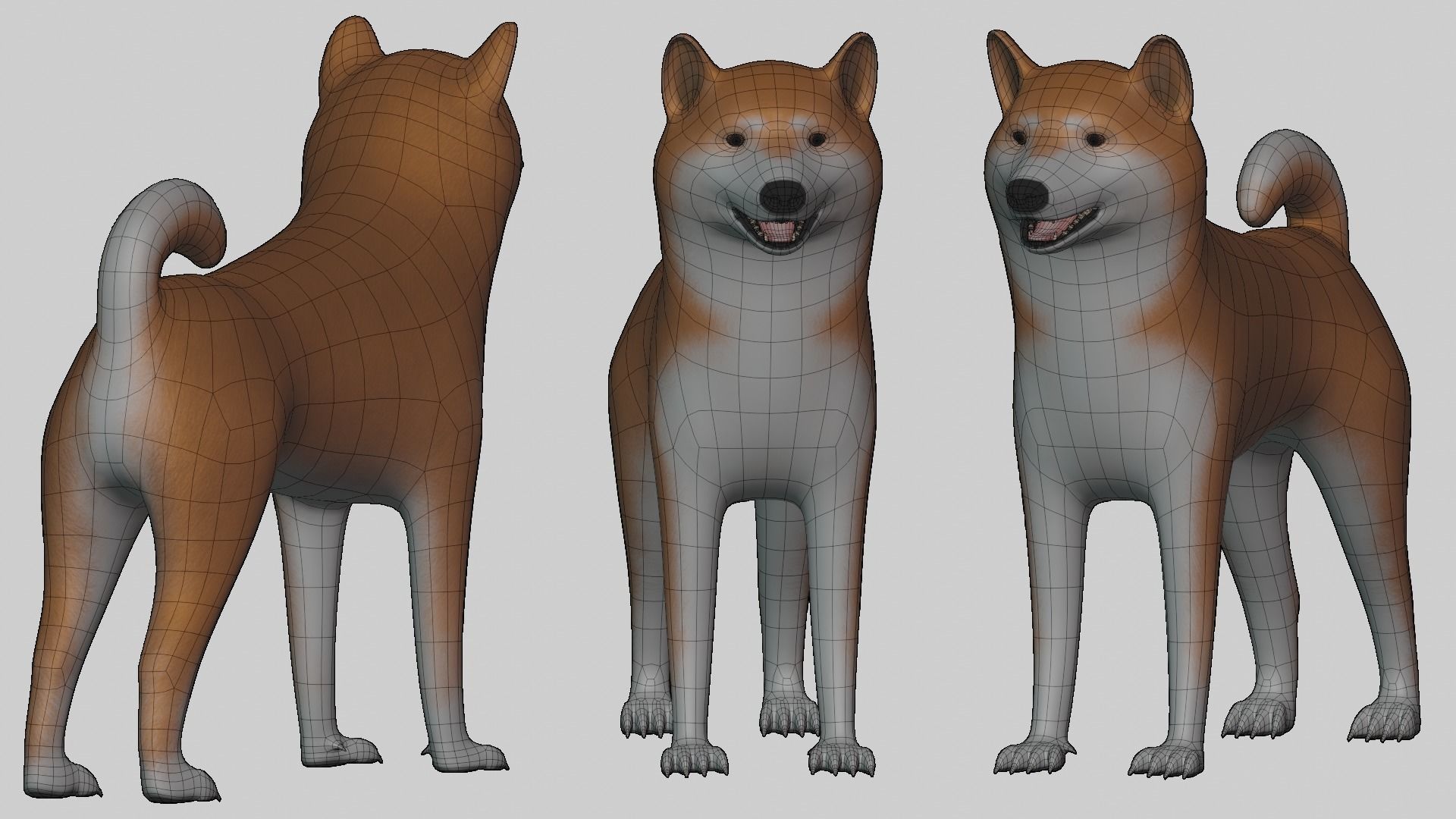 Dog Shiba Inu Low Poly Model Game AR VR Low-poly 3D model_8