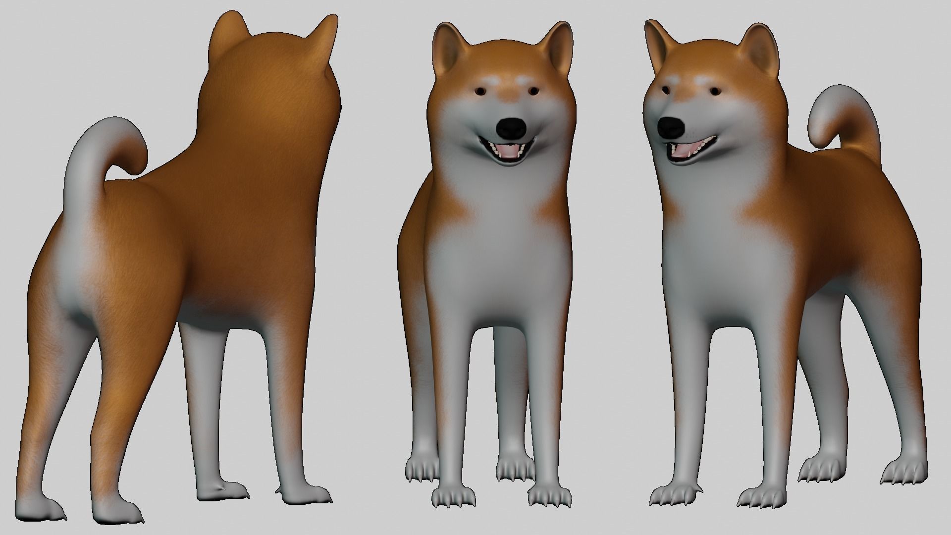 Dog Shiba Inu Low Poly Model Game AR VR Low-poly 3D model_7
