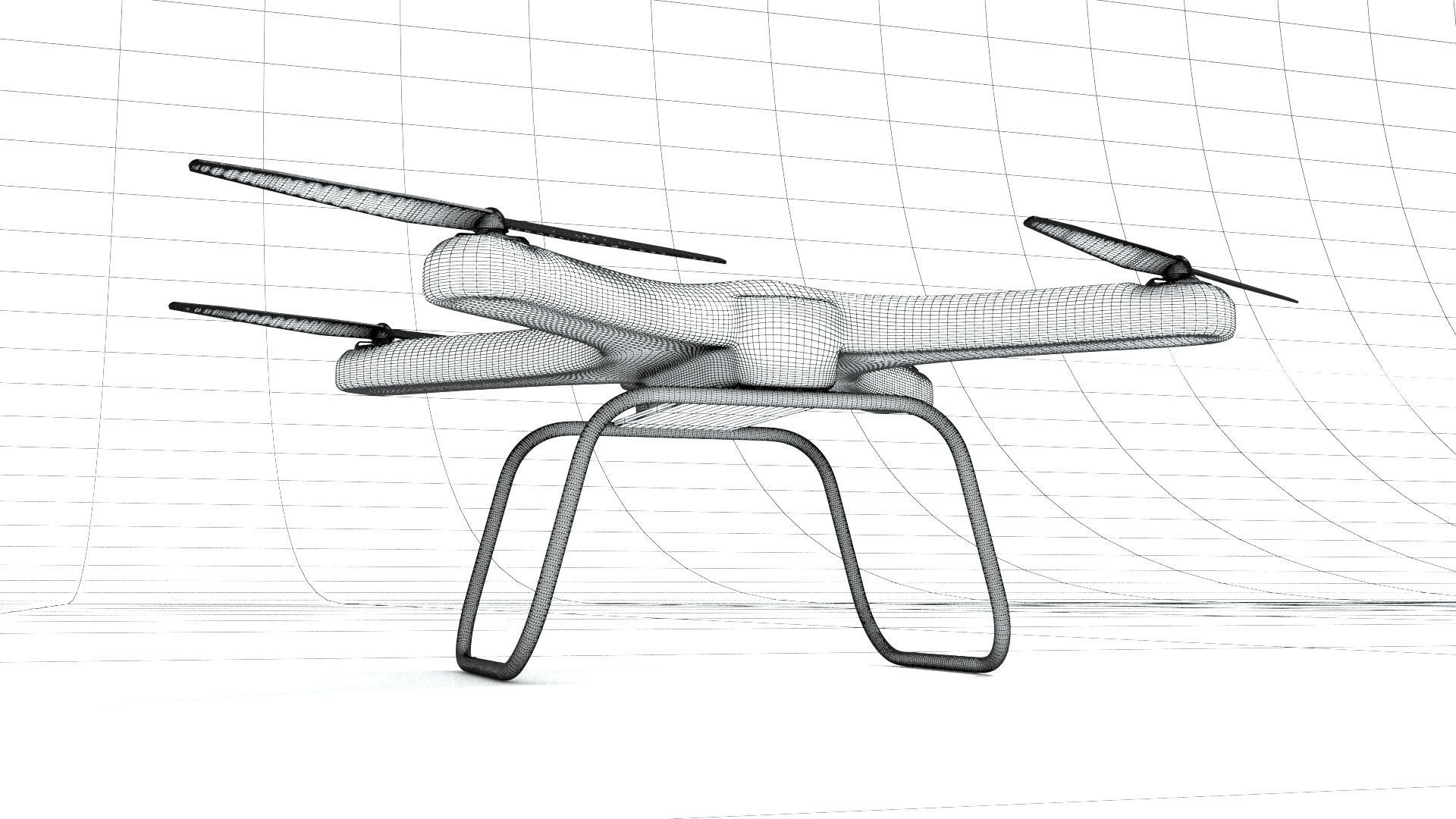 Quadrocopter drone Low-poly 3D model_5