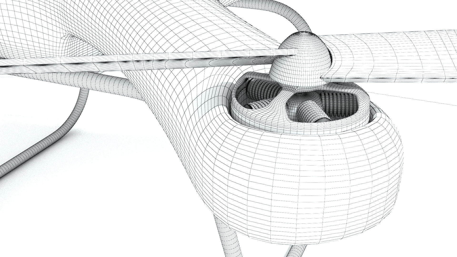 Quadrocopter drone Low-poly 3D model_3