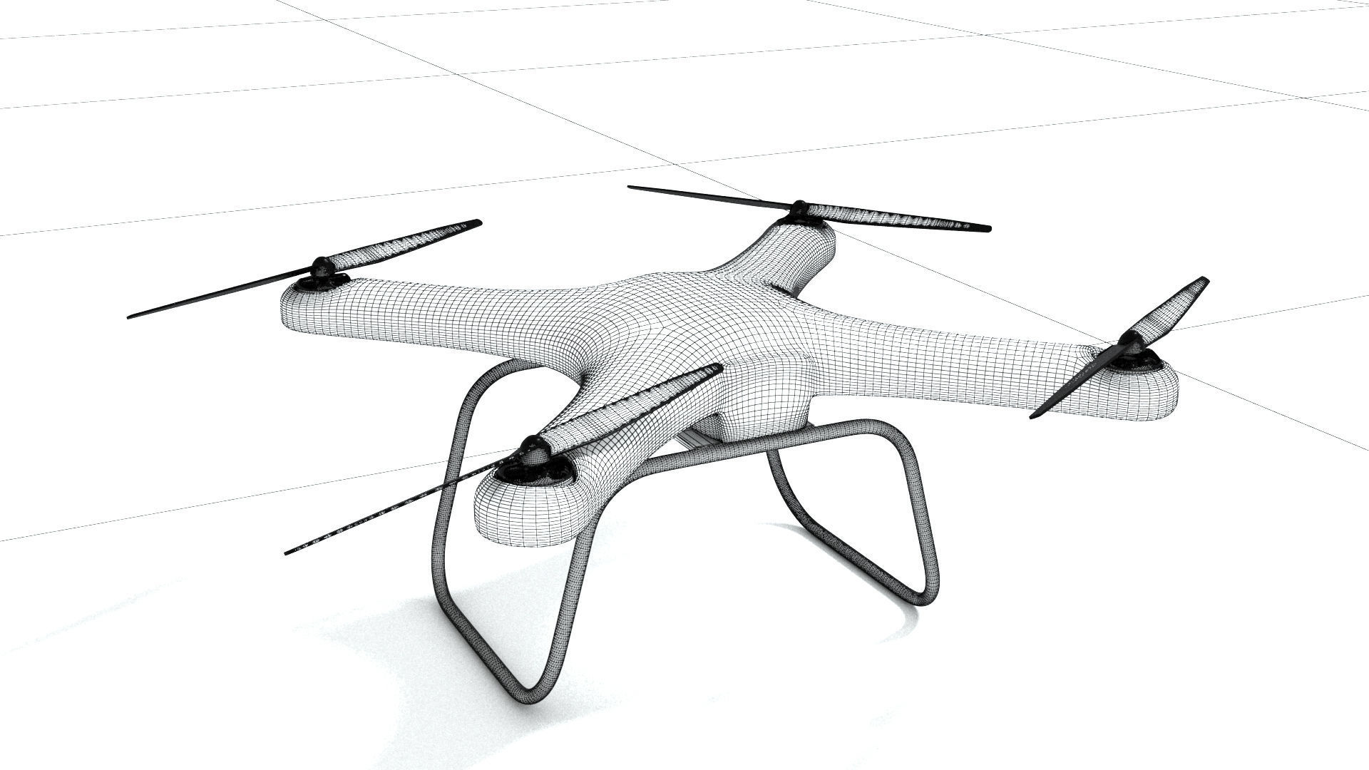 Quadrocopter drone Low-poly 3D model_1