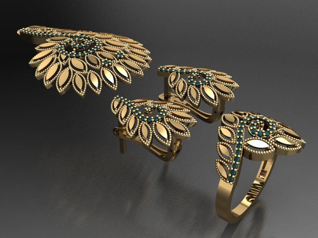 Z61- Diamond set 3D print model_4