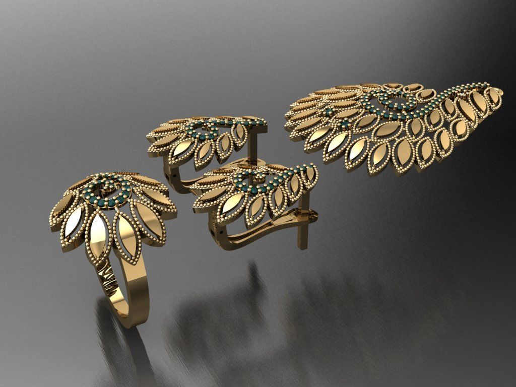 Z61- Diamond set 3D print model_3