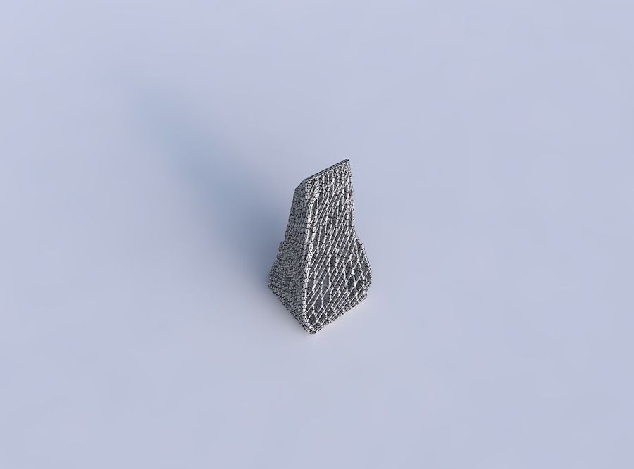 Vase top bent rectangle with twisted lattice tiles 3D print model_6