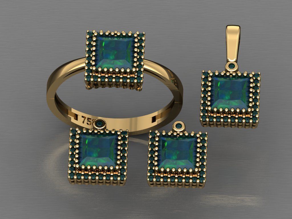 Z67- Diamond set 3D print model_2