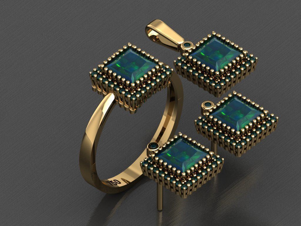 Z67- Diamond set 3D print model_1